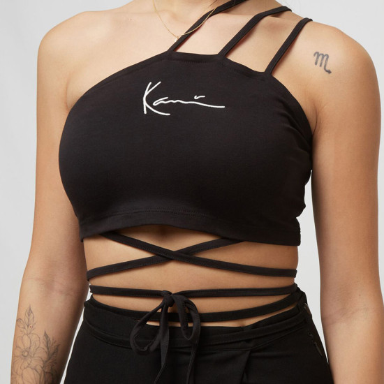 Karl Kani Γυναικείο μπλουζάκι Small Signature Crop Laced One Shoulder Top